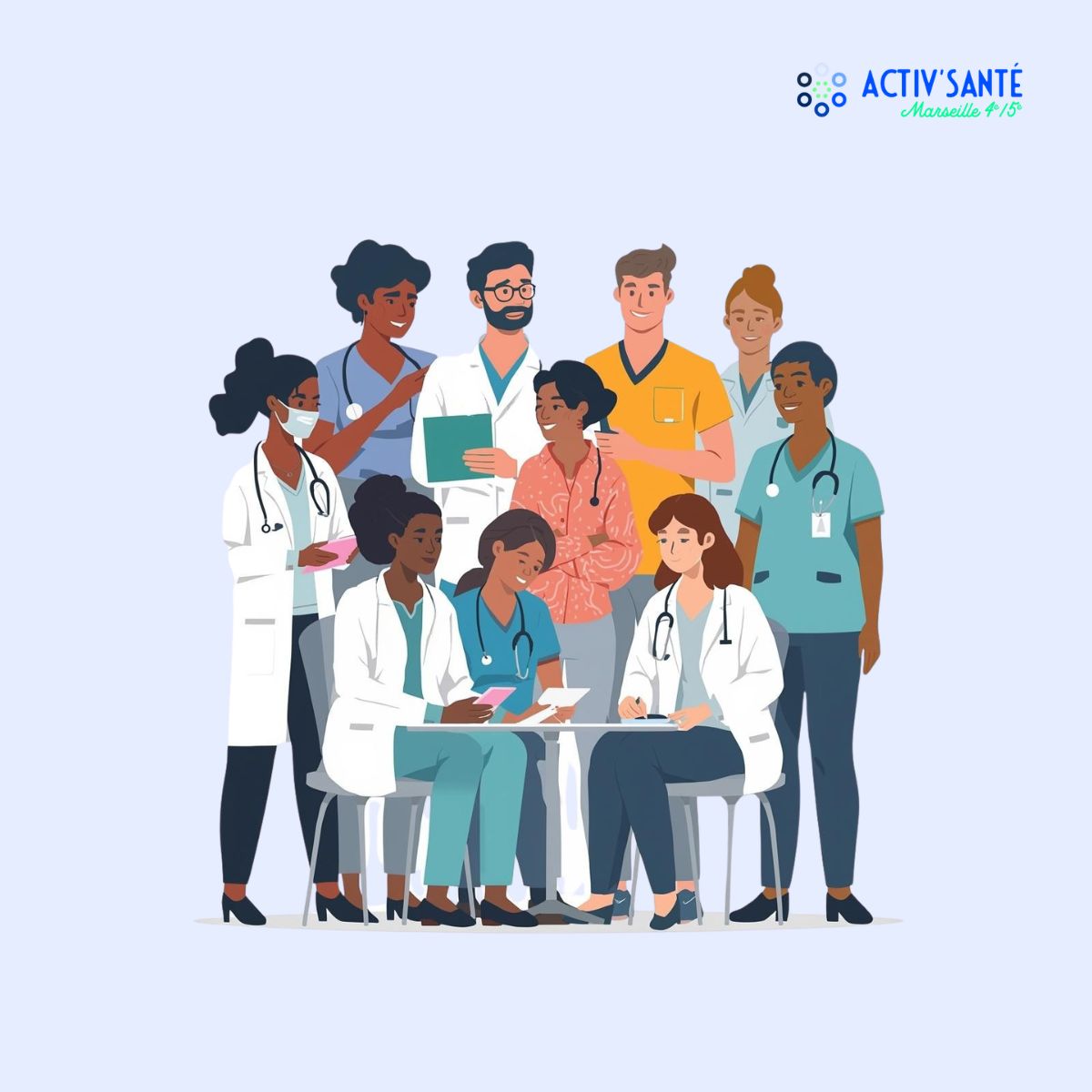 Illustration professionnels de santé - CPTS Activ'Santé